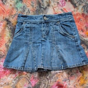 Old Navy Blue Pleated Skater Mini Skirt